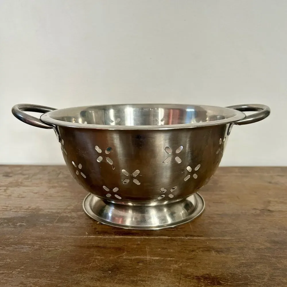 Vintage Stainless Steel Collander | Strainer | Kitchen Accessories